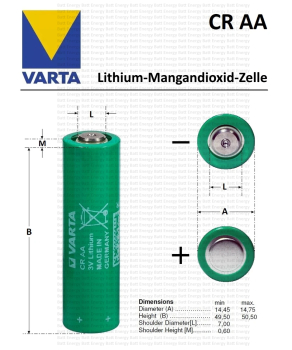 Preview: Varta Lithium Batterie CR AA 6117 101 301