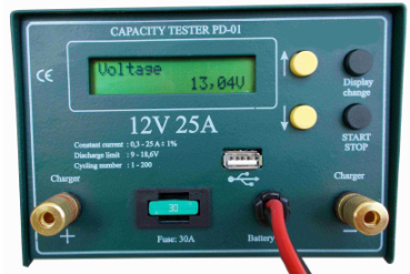 Captest 1225PD   12V / 25A Mikroprozessorgesteuertes Kapazitätsmessgerät