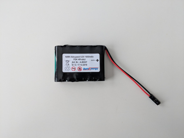 NiMH battery pack 5 / HR-AAU 6.0V 1650mAh with cable and plug