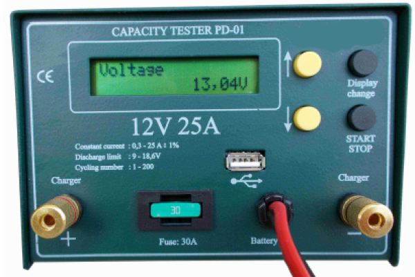 Captest 1225PD   12V / 25A Mikroprozessorgesteuertes Kapazitätsmessgerät