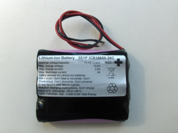 Li-Ion Akkupack 3S1P 10,8V 2600mAh 28,08Wh